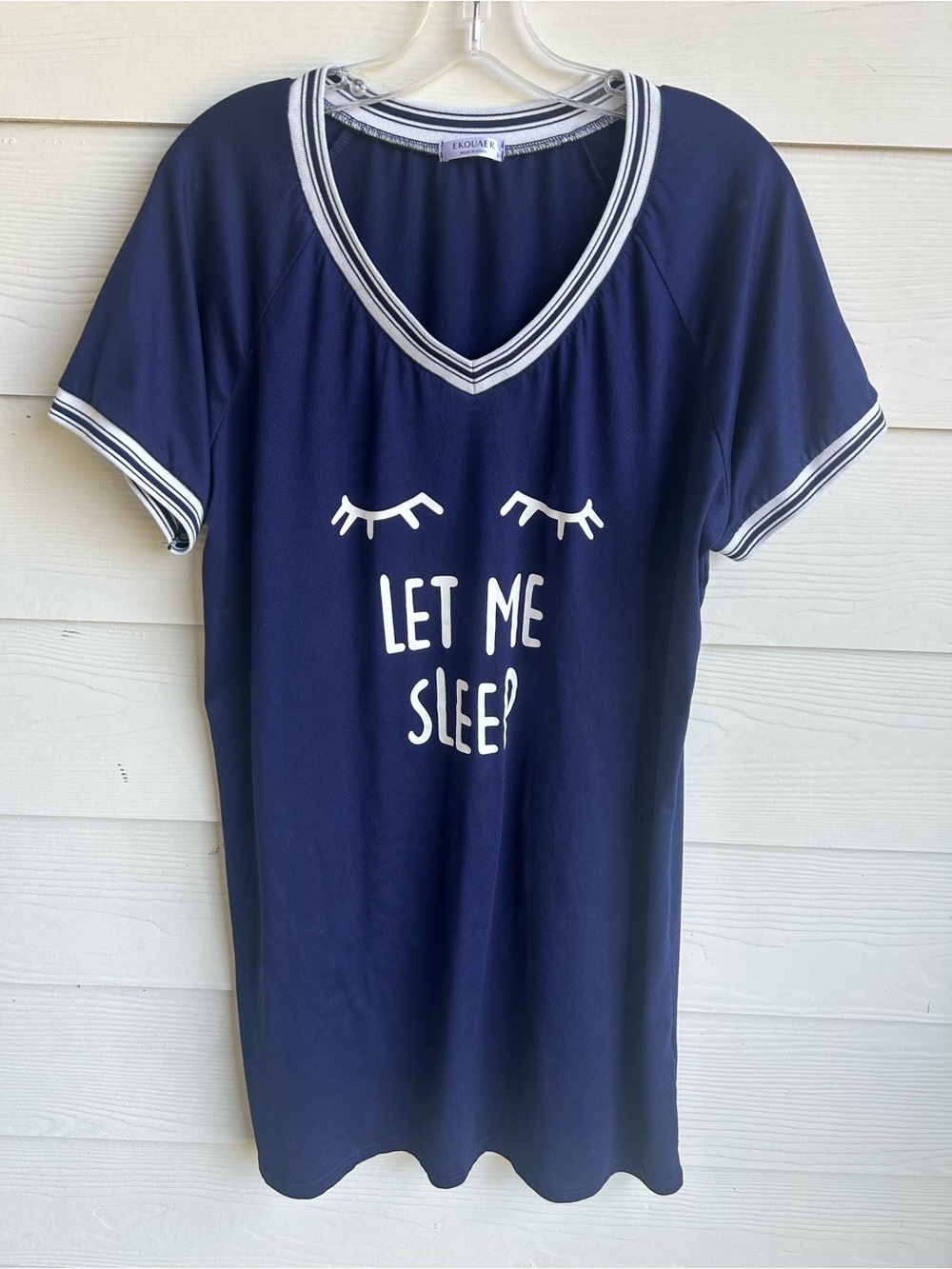 Let Me‎ Sleep Navy V-Neck Sleep Shirt